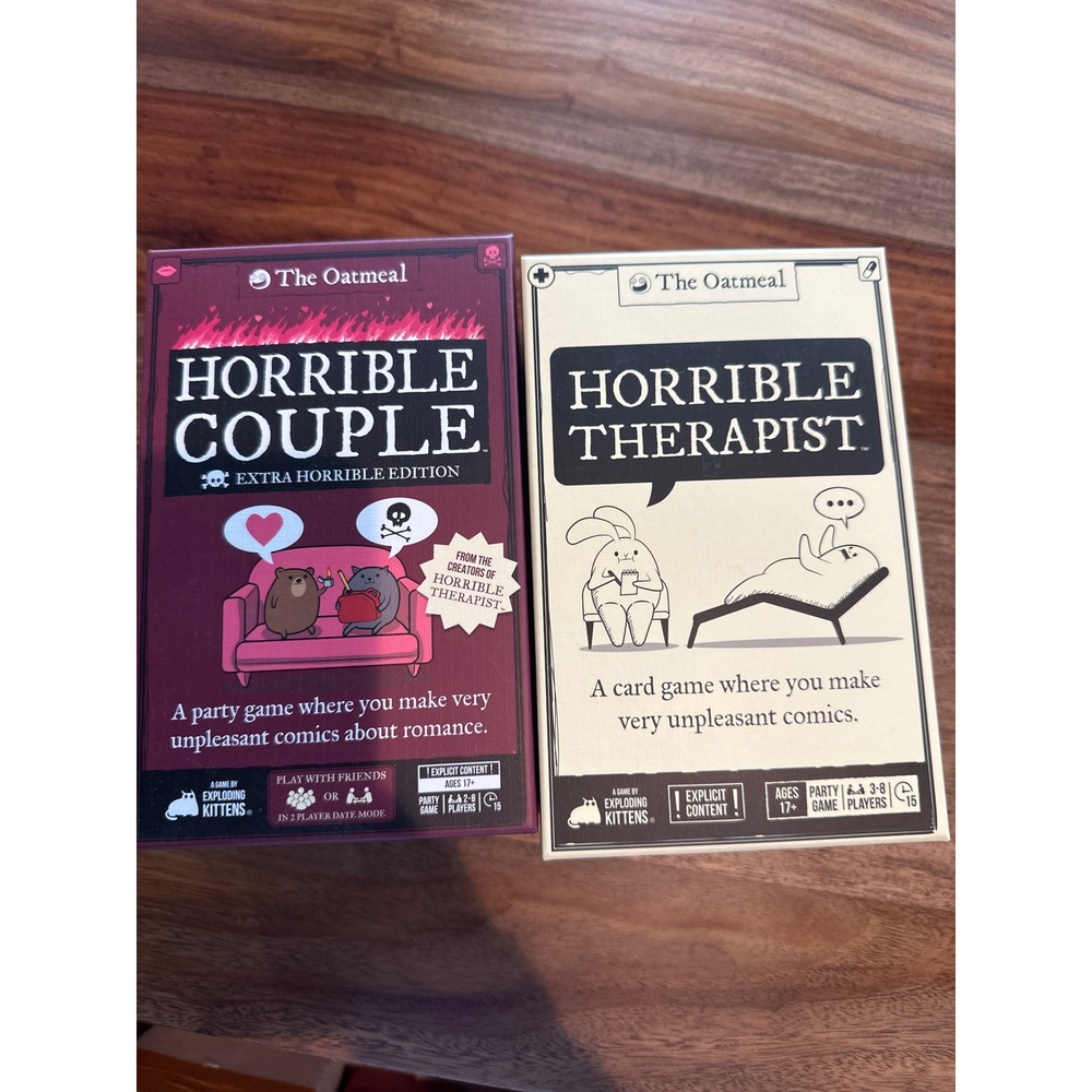 Exploding Kittens Horrible Therapist and Horrible Couple Extra Horrible Edition